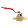 Revalved REVALVED PEX Full Port 3/4" Brass Ball Valve - Red Handle, Lead-Free REV034PR